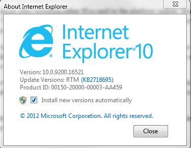 IE10 About